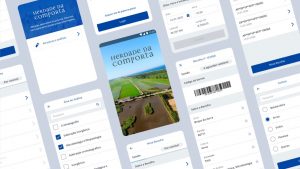 Overview of the Herdade da Comporta low-code app, from the branded home and login to field sample collection and lab analysis selection